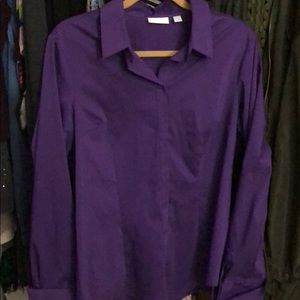 Stretch Button up blouse with French cuff sleeves